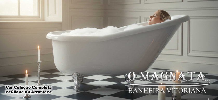 banheira vitoriana slipper com pés cromados